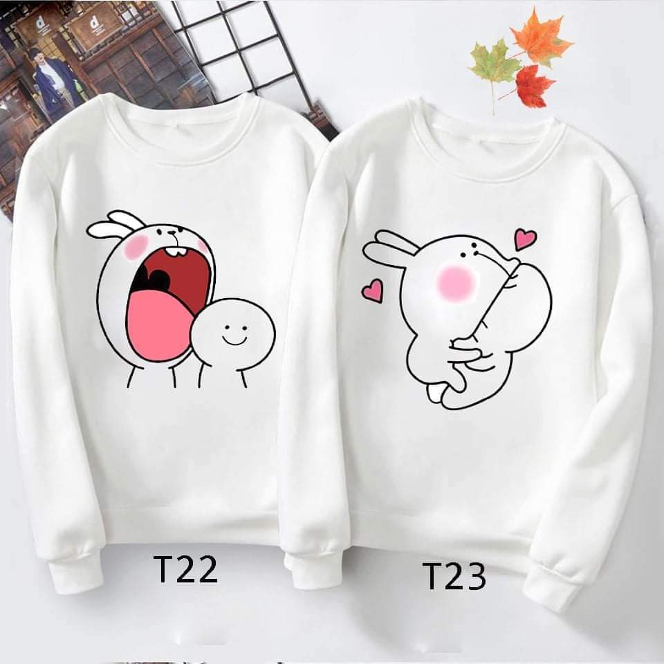 [FREESHIP] ÁO SWEATER ĐÔI IN HÌNH CUTE