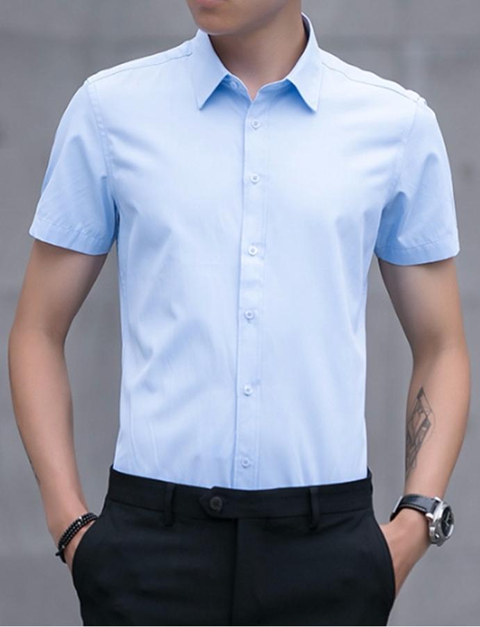 [HCM]Áo sơ mi ngắn tay màu xanh navy