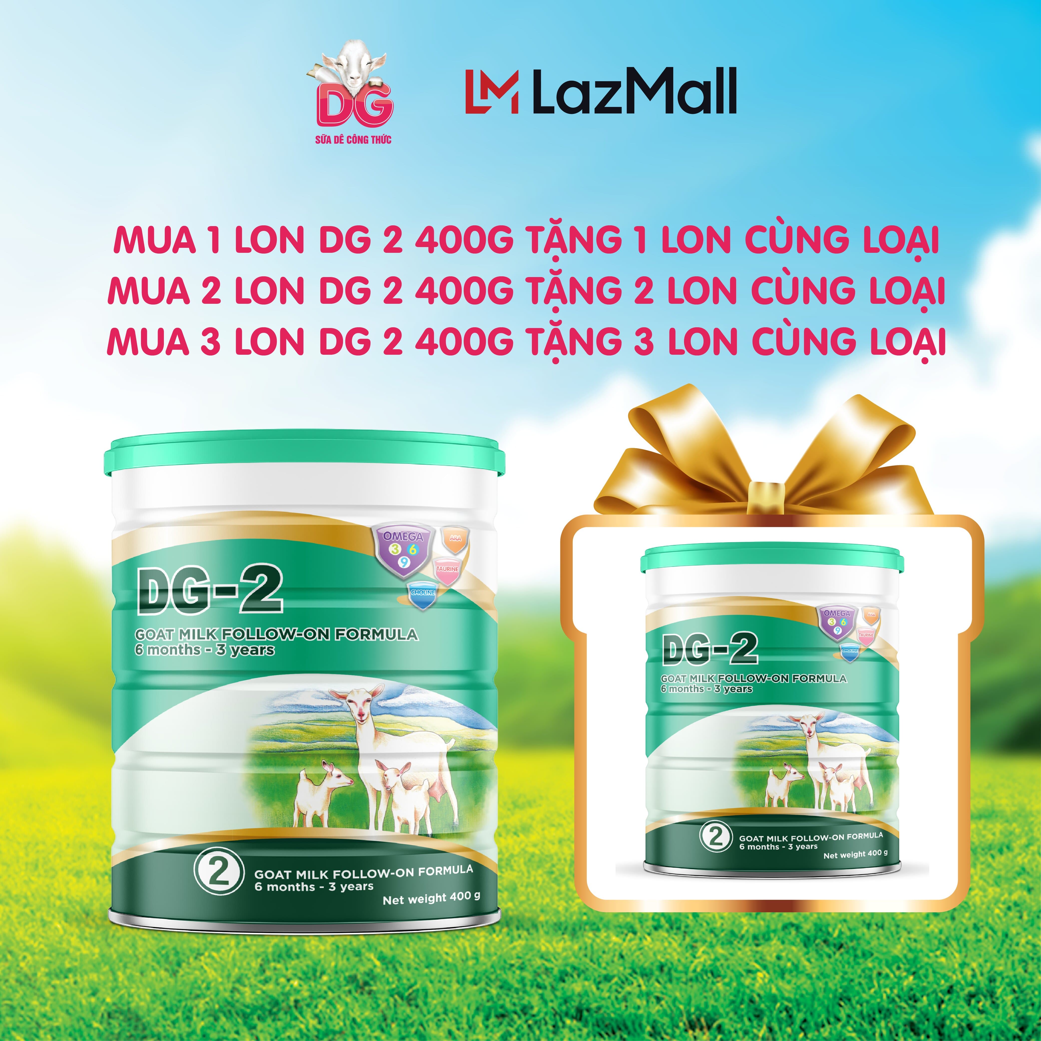 [Date 12/2024] Sữa dê DG-2 400 mua 1 tặng 1 giá ko đổi