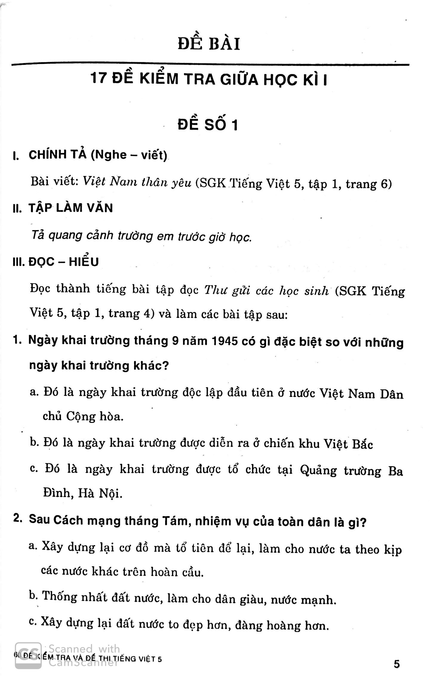 Fahasa - 60 Đề Kiểm Tra Và Đề Thi Tiếng Việt 5
