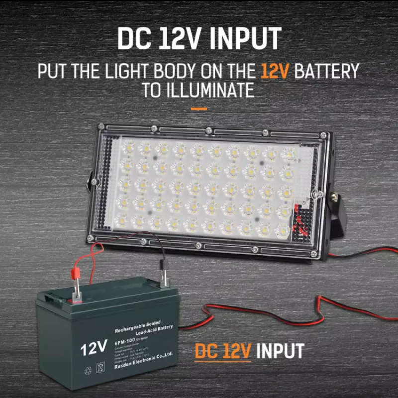 Đèn Led Pha 50W Ngoài Trời tiết kiệm điện 12v sáng trắng