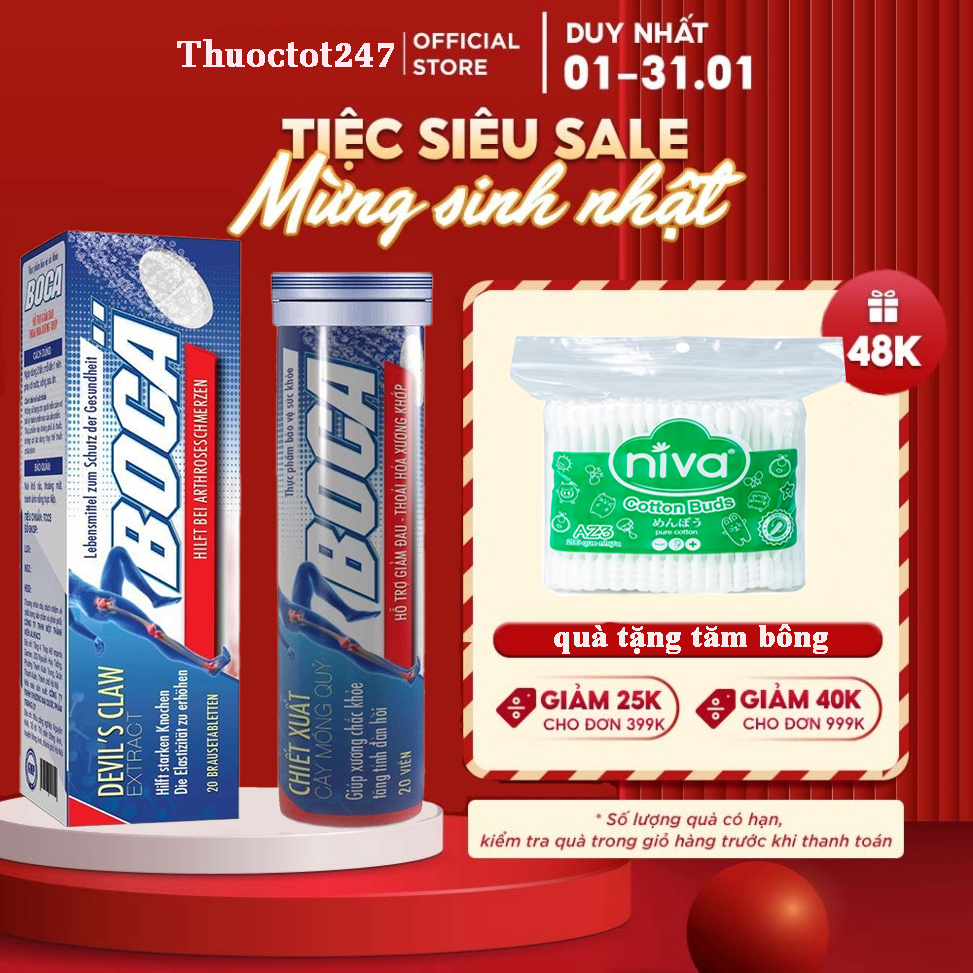 ✅ Viên Sủi Xương Khớp Boca Công Nghệ Đức 👍[Freeship] ❤️- Hỗ Trợ bệnh Gout (Gút), Xương Khớp, Thoát Vị Đĩa Đệm