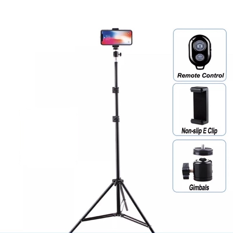♈✹❈  Bộ livestream chân tripod tự sướng quay titok dùng cho điện thoại và máy ảnh có remote bluetooth đầu kẹp xoay 360 độ cao cấp