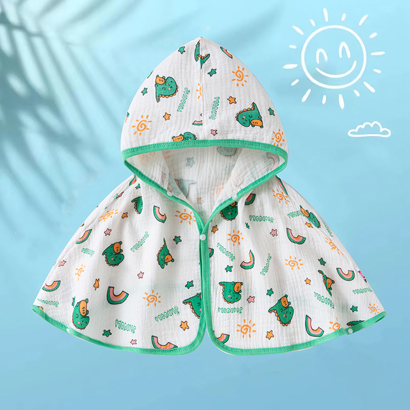 Áo choàng chống nắng gió vải xô muslin cao cấp cho bé sơ sinh 0-12 tháng tuổi, nhiều hình đáng yêu- A22