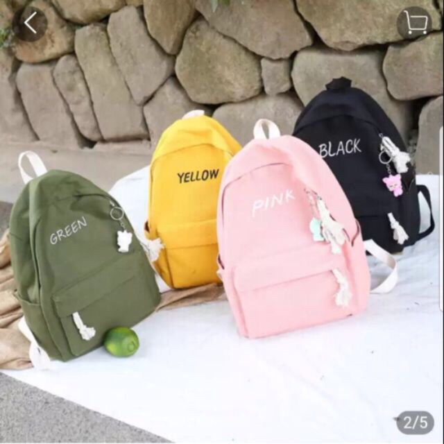 [HCM]⚡ Siêu Xinh ⚡ Balo Nữ Phong Cách Hàn Quốc Yellow ( Vàng ) - ( Size 30x38cm -Ảnh Thật )