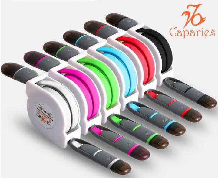[HCM]Cáp sạc dây rút 2 đầu Lightning-MicroUSB.