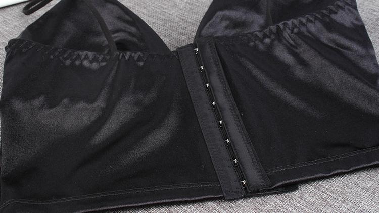 Áo Bra Croptop lụa cao cấp, có móc cài lưng, 2 màu Đen - Trắng