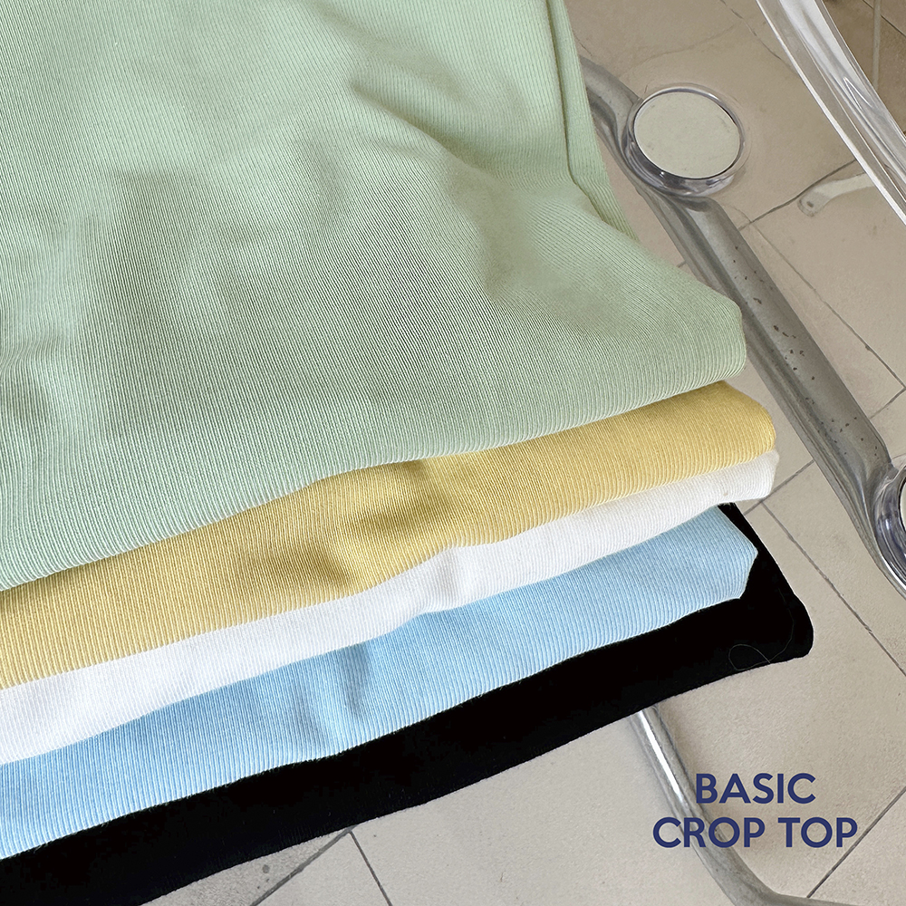 BLEUBIRD Áo Crop Top Thun Tăm Basic Crop Top