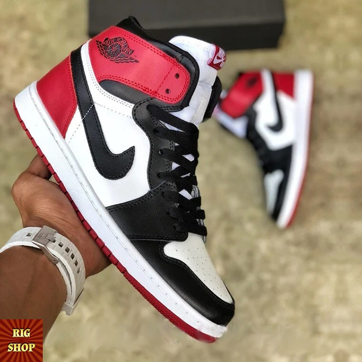 GIÀY THỂ THAO SNEAKER AIR JD 1 SATIN BLACK RED WHITE