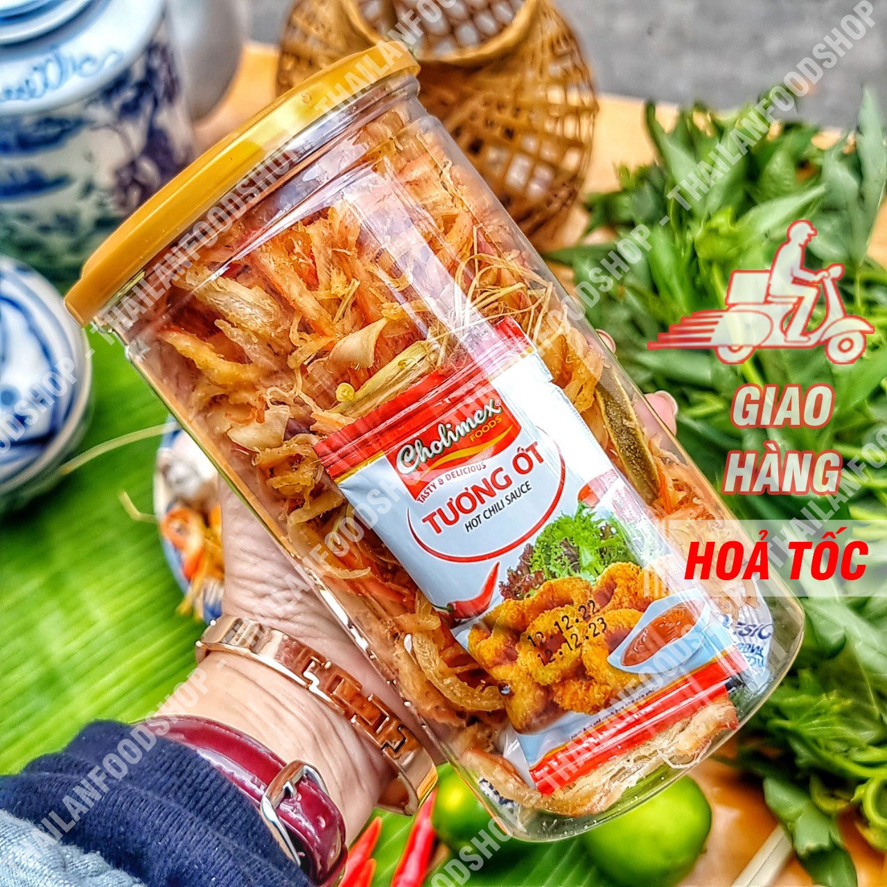 Mực Sợi Tomyum ( Mực Sợi Sốt Thái) - Lon 300gr