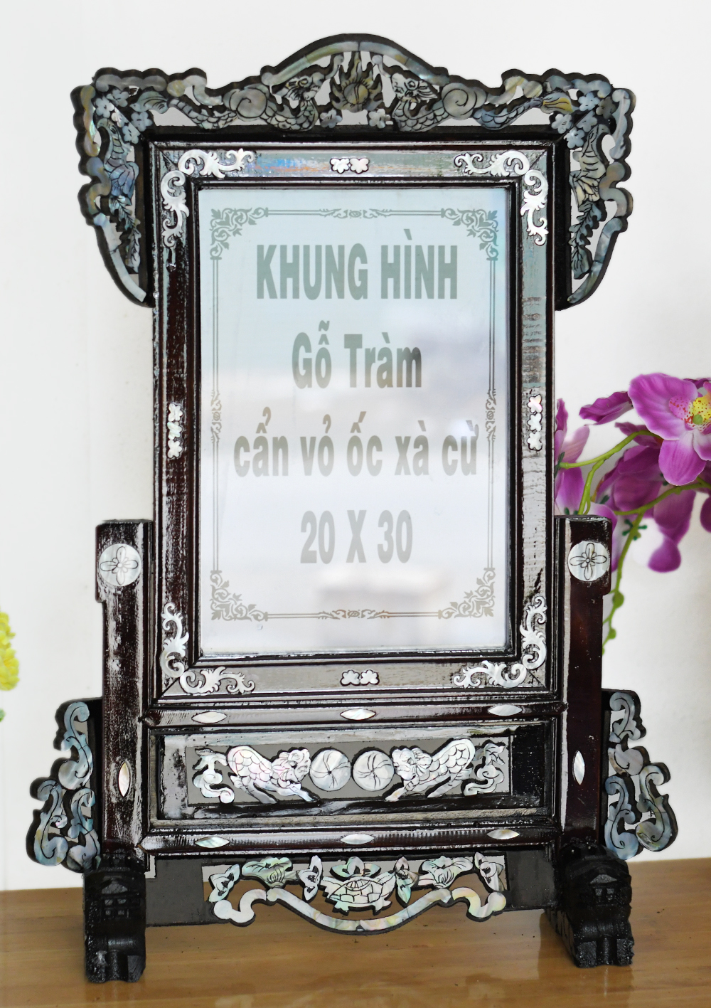 khung gỗ Tràm, cẩn ốc xà cừ 20 x 30
