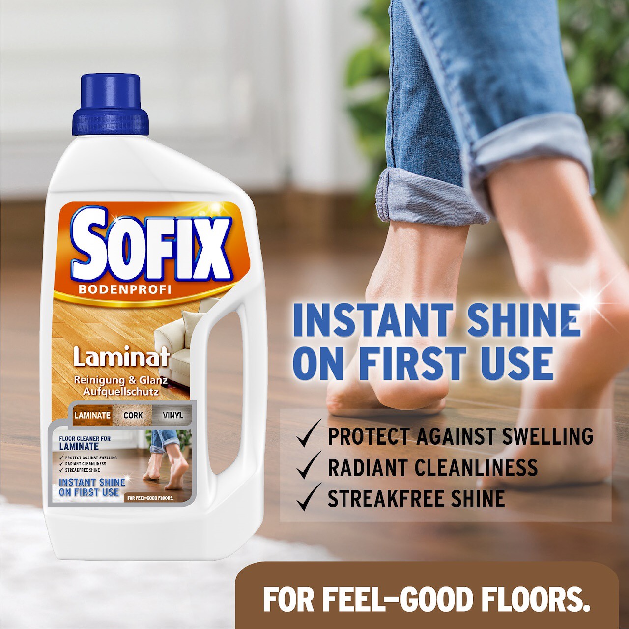 Nước Lau Sàn Gỗ SOFIX Laminate (1 lít)-Nhập khẩu từ ĐỨC.
