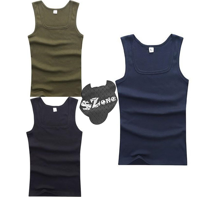 Bộ 3 Áo ba lỗ trơn cổ vuông nam cá tính, Áo ba lỗ nam Quảng Châu cổ vuông SA455