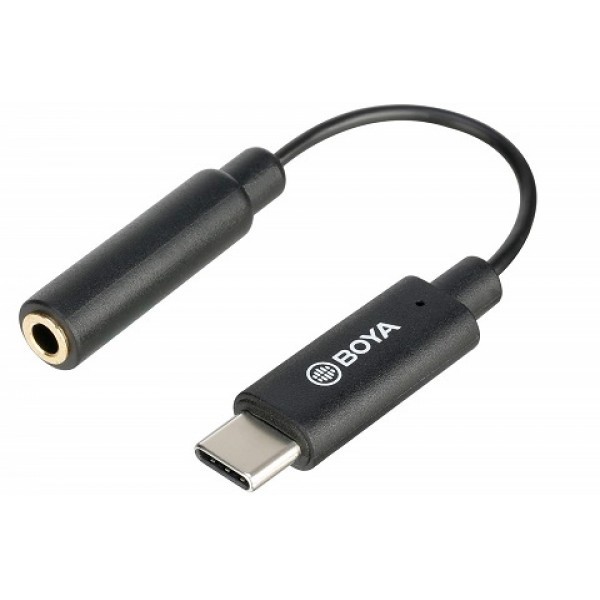 Cáp chuyển đổi cổng 3.5mm TRRS (Tip/Ring/Ring/Sleeve) [4 chấu] sang TYPE-C cho Android Boya BY-K4 [Hàng chính hãng]