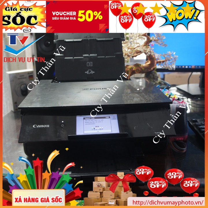 Printer color multi-purpose old Canon TS 5030 6120 6030 have scan photo print WiFi quality goods Uy tin INECO