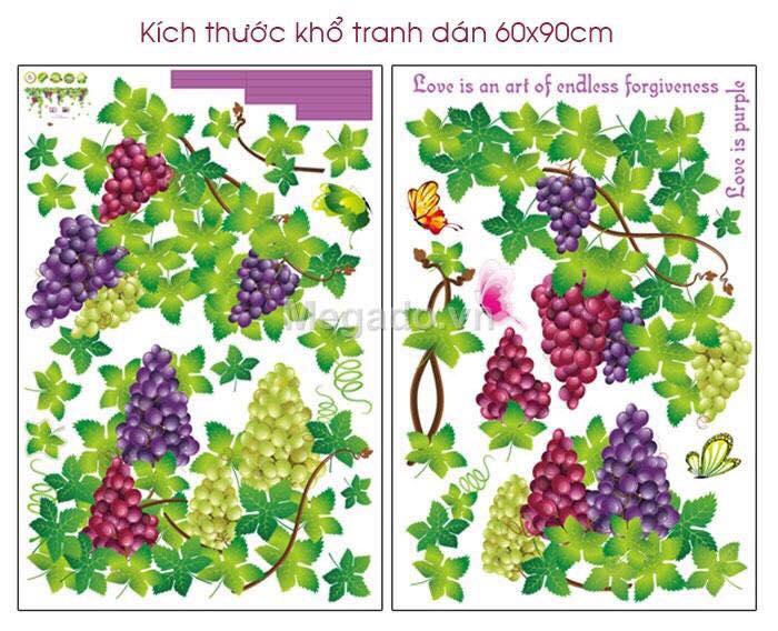 decal dán tường  mẫu giàn nho mới