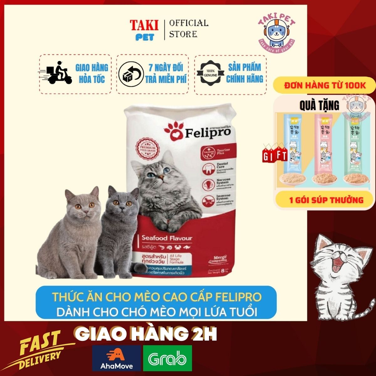 Thức ăn mèo cao cấp Felipro gói 500g Thái Lan