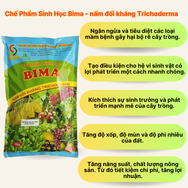 Chế Phẩm Sinh Học Trichoderma – Bima (1kg)  nấm đối kháng, ủ rác hữu cơ, xử lý đất (Vườn Sài Gòn - Vuon Sai Gon)