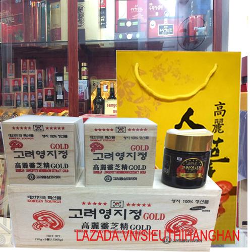 Cao Linh Chi Núi Hàn Quốc Hộp Gỗ Thượng Hạng (120g x 3 lọ)