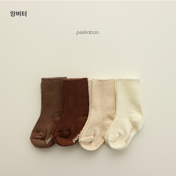 [Chính hãng] Set 4 đôi tất bắp Peekaboo Hàn Quốc cho bé