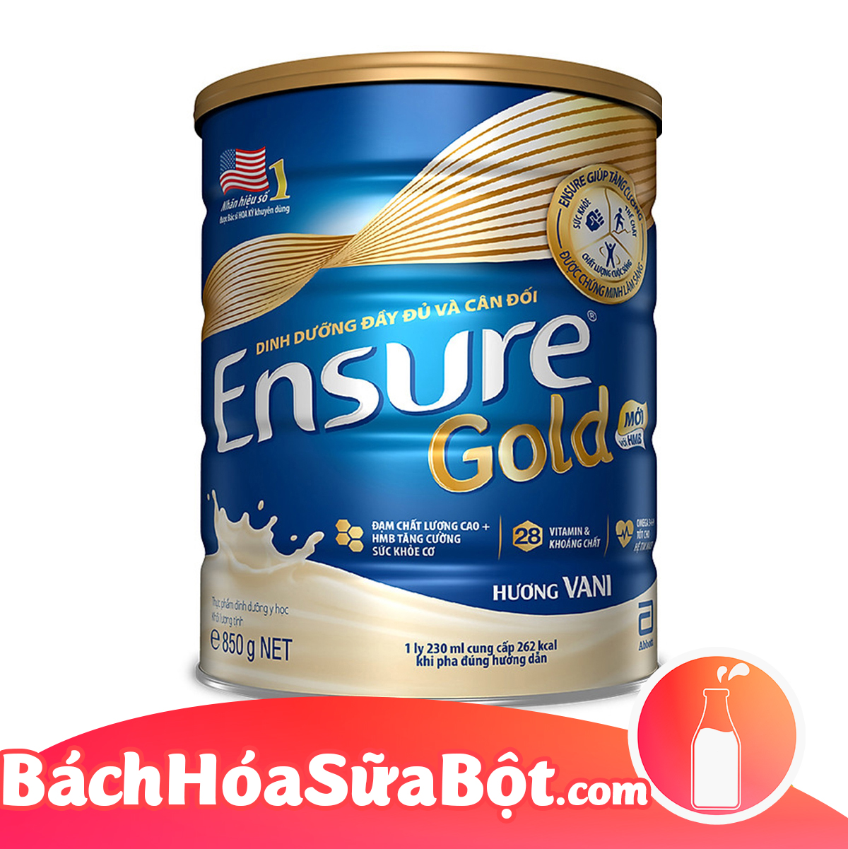 Sữa bột Ensure Gold hương Vani 850g