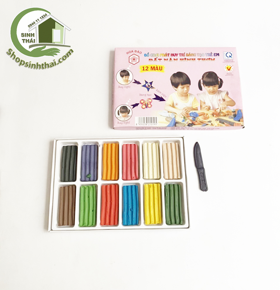 [HCM]Hộp đất nặn 12 màu có mùi thơm - hộp đất sét chữ nhật