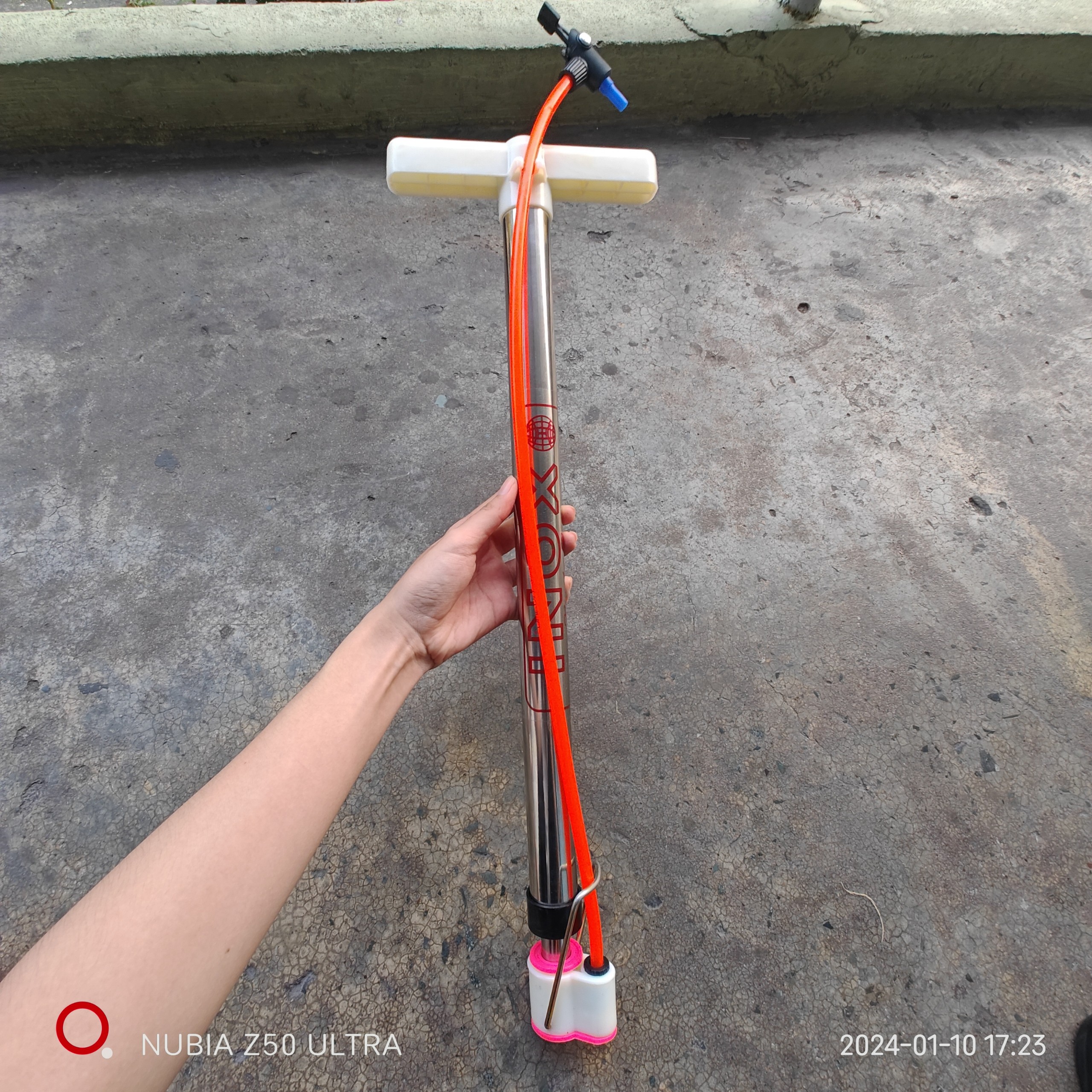 Ống bơm tay Inox ống bơm xe máy xe đạp