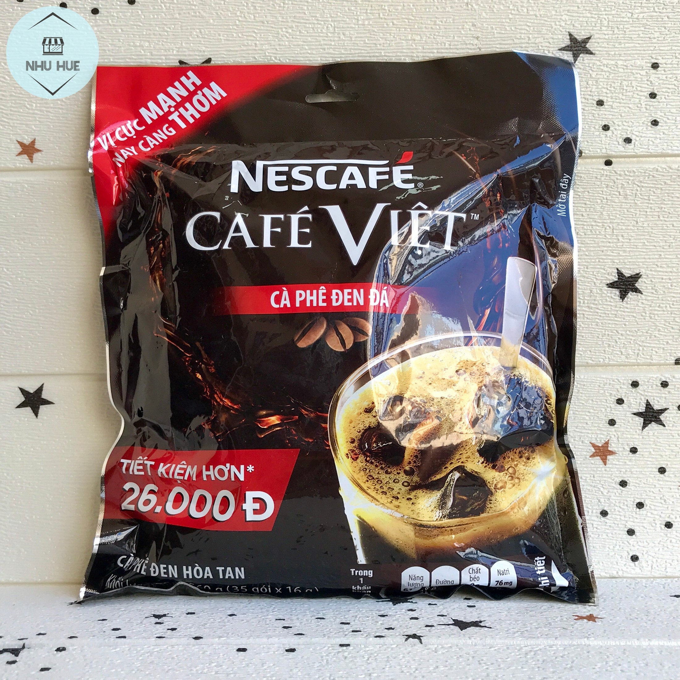 Cà phê Nescafe Việt đen đá (túi 35 gói x 16g)