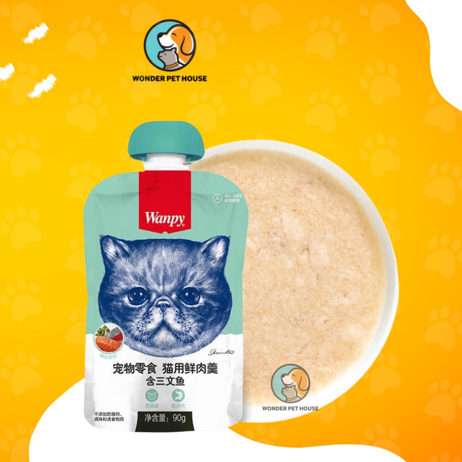 Súp thưởng Wanpy cho mèo tuýp có nắp vặn 90g