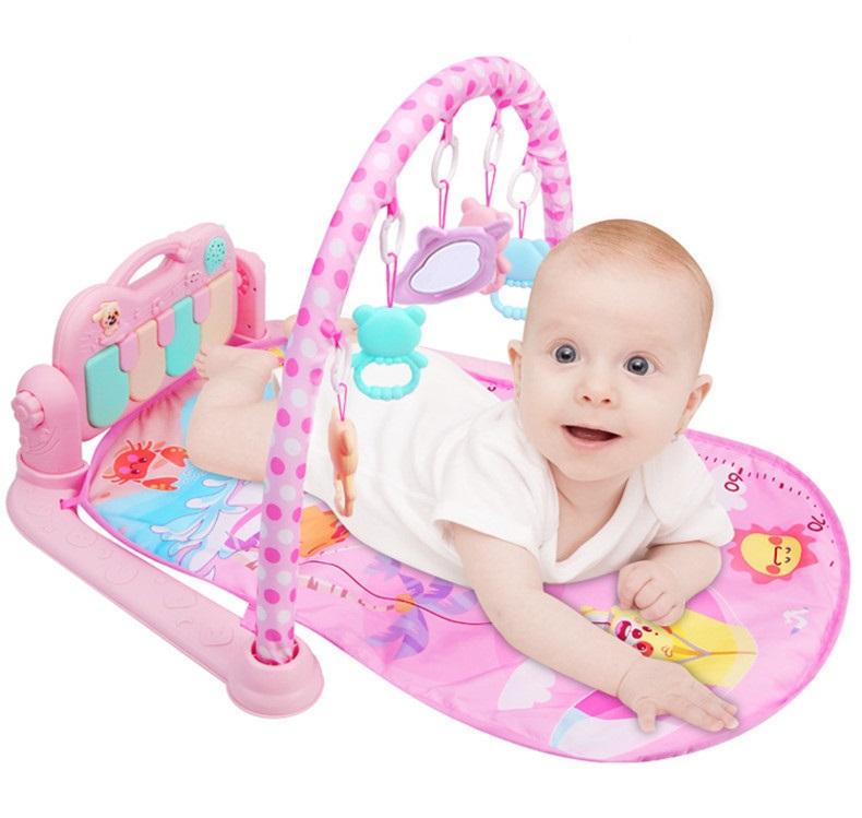 Thảm Vườn Thú nằm vui nhộn cho bé chơi có nhạc piano thích hợp cho bé từ 0-18 tháng tuổi , hình ảnh màu sắc bắt mắt, thu hút trẻ nhỏ, đàn piano có đèn và nhạc