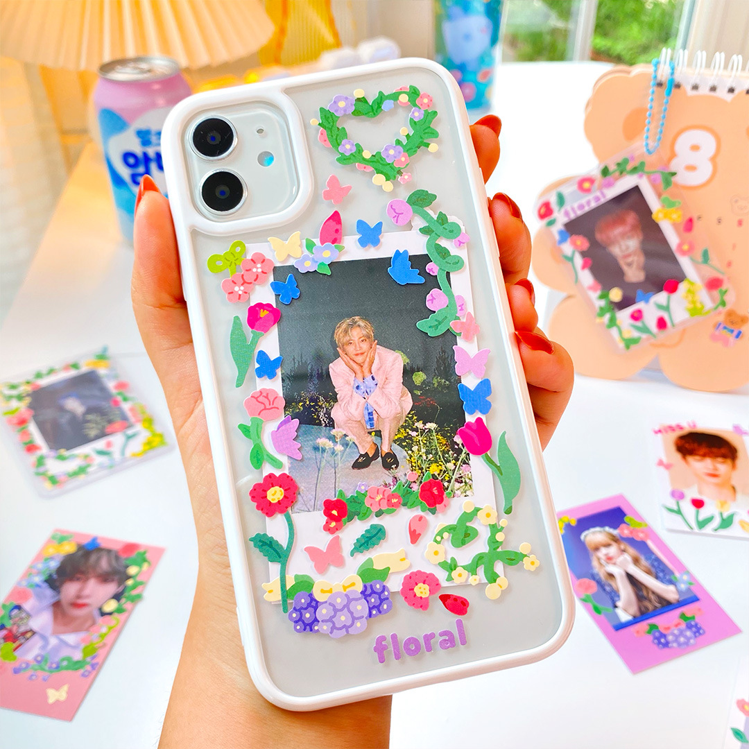 Tấm sticker hoa tulips decor toploader, trang trí