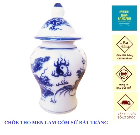 Chóe đựng gạo trên ban thờ cỡ S3, gốm sứ Bát Tràng