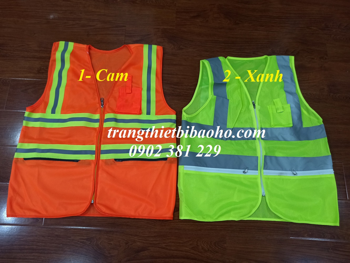 Áo phản quang lưới dây kéo có túi đựng bút