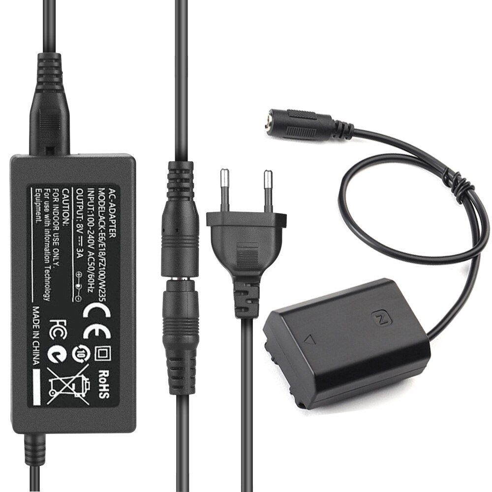 NP-FZ100 Dummy Battery NP FZ100 DC Coupler AC Power Adapter Supply Kit ...