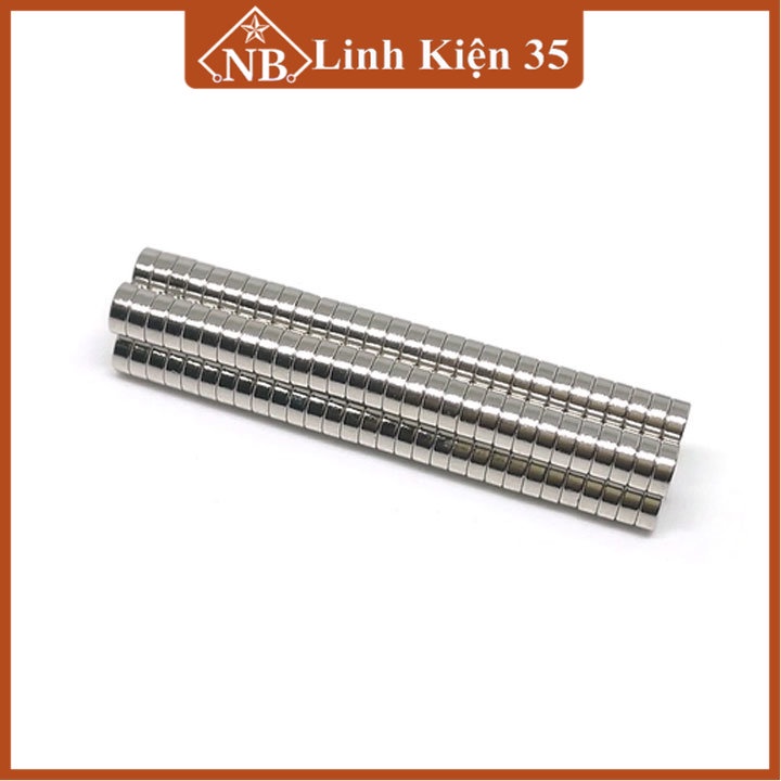Combo 50 viên nam châm đất hiếm tròn 5x2mm (Nam châm vĩnh cửu từ tính hút cực mạnh)