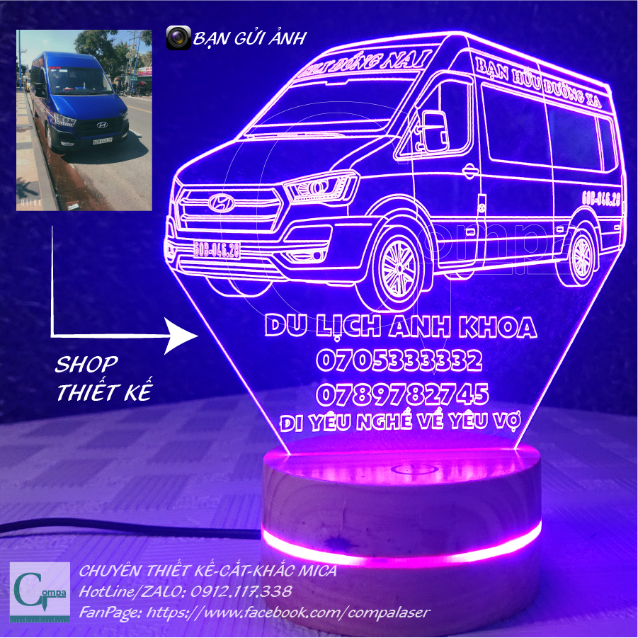 LED lamp Mica 3D automobile car living according to requirements
