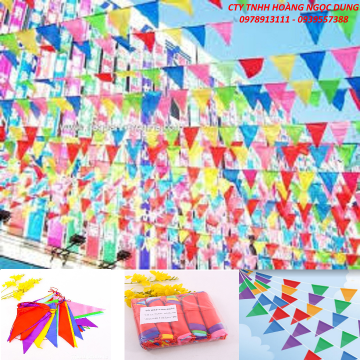 100 m combo wind flag, Triangle flag, bunting flag, Chinese New Year decoration flag, festival