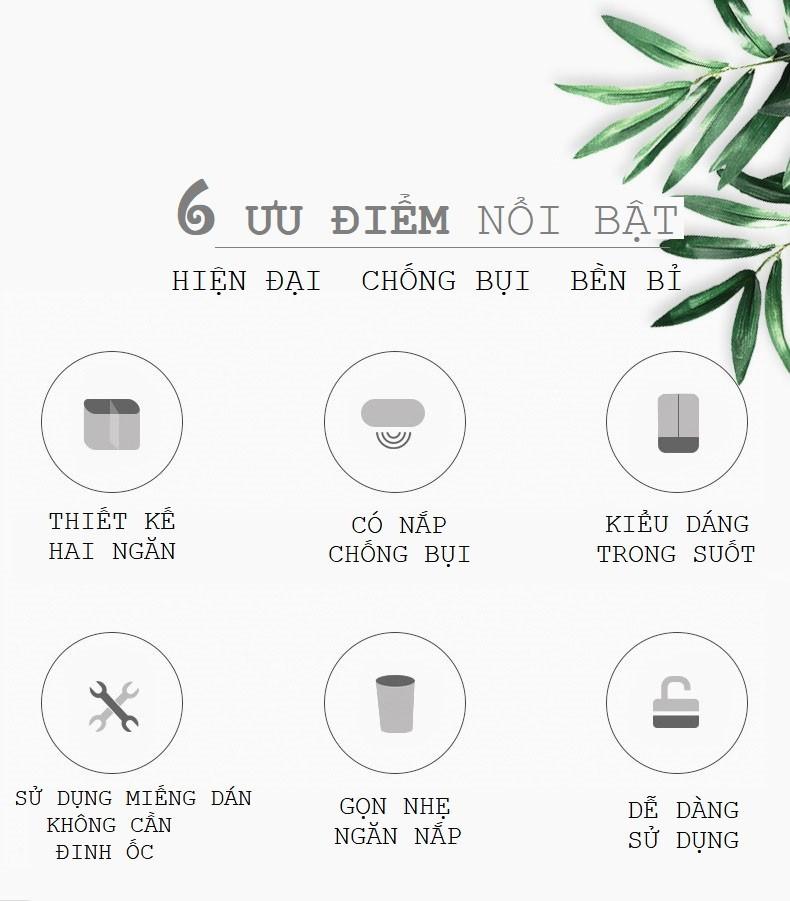 Khay 2 ngăn đựng ly giấy dùng 1 lần