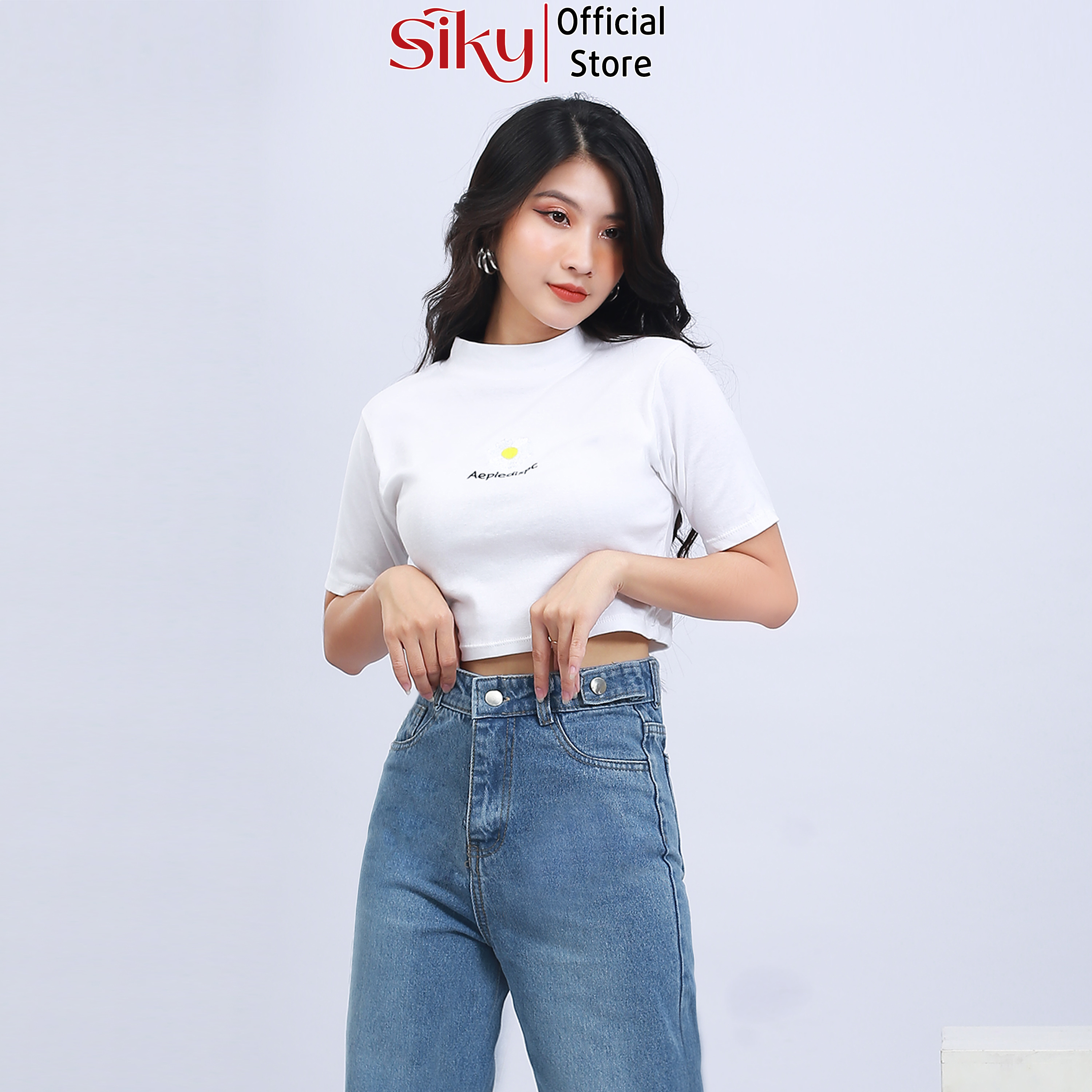 Áo Croptop Hoa cúc - Siky - A03