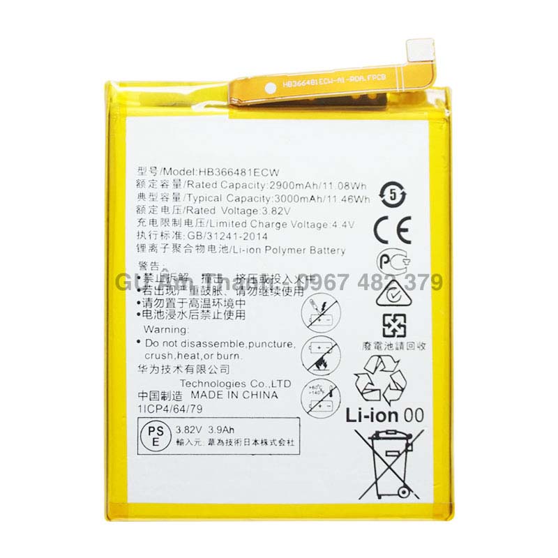 Pin cho Huawei Nova 3e ANE-LX2 dung lượng 3000mAh Zin