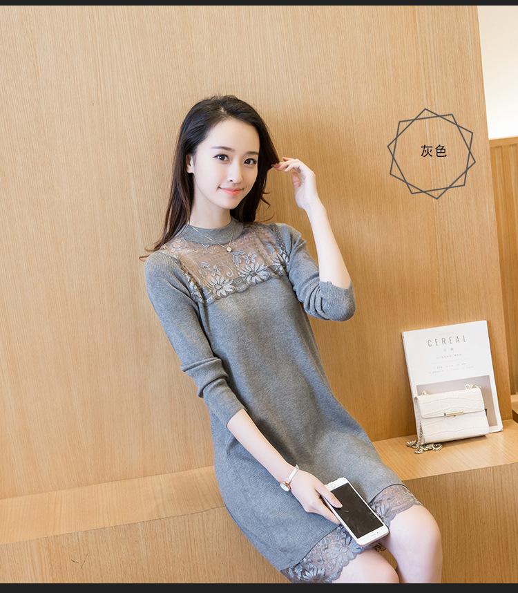 Đầm Bầu Thu Đông - Váy Len Pha Zen Cách Điệu ( Ghi )
