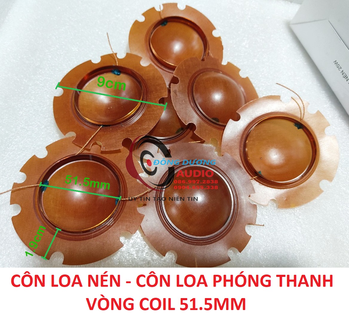 Bộ 20 cái côn loa phóng thanh 25w 50w - vòng coil 51.5mm - côn loa phường thông báo - coil loa nén