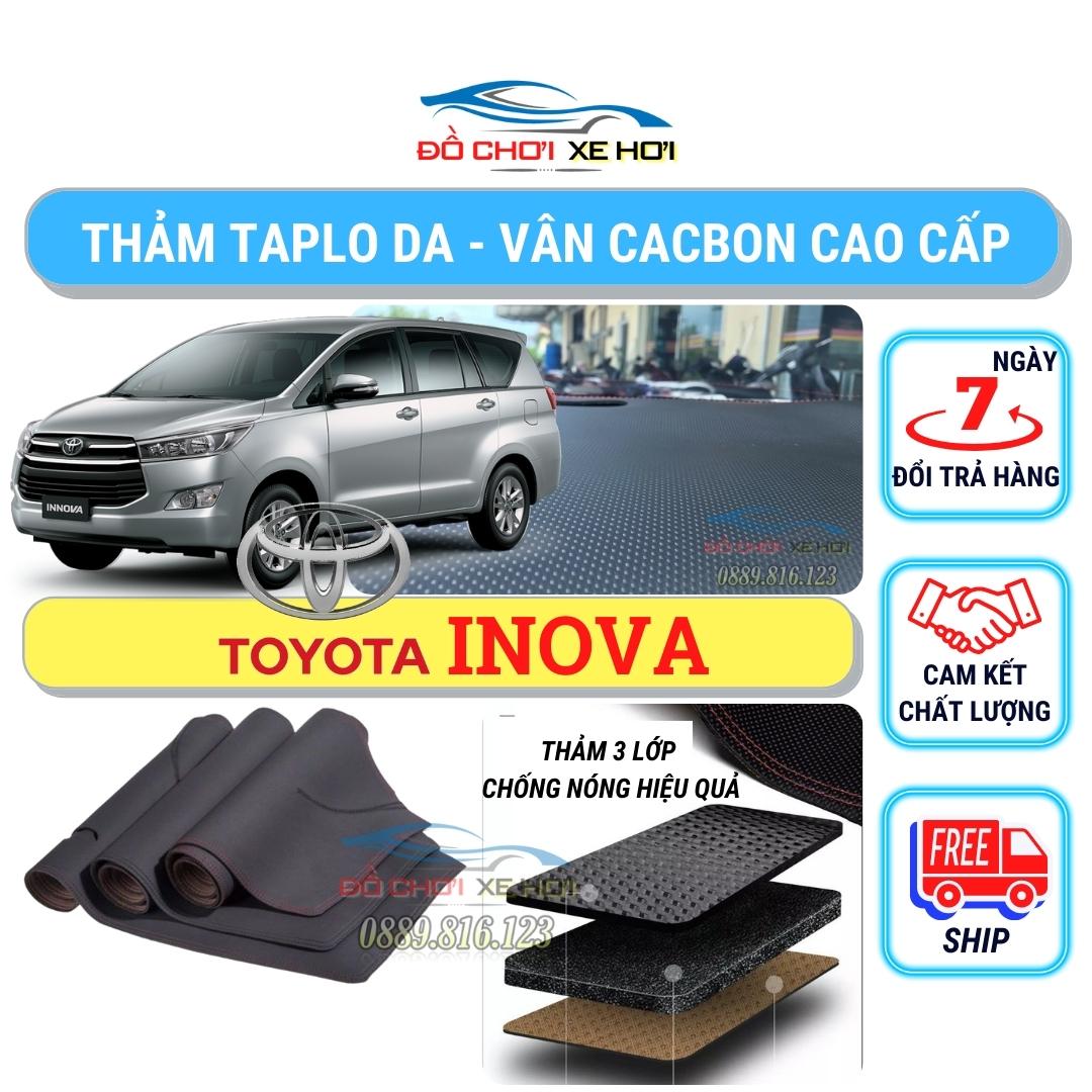 Thảm phủ taplo da xe Innova 2016 - 2019 , thảm taplo da vân cacbon