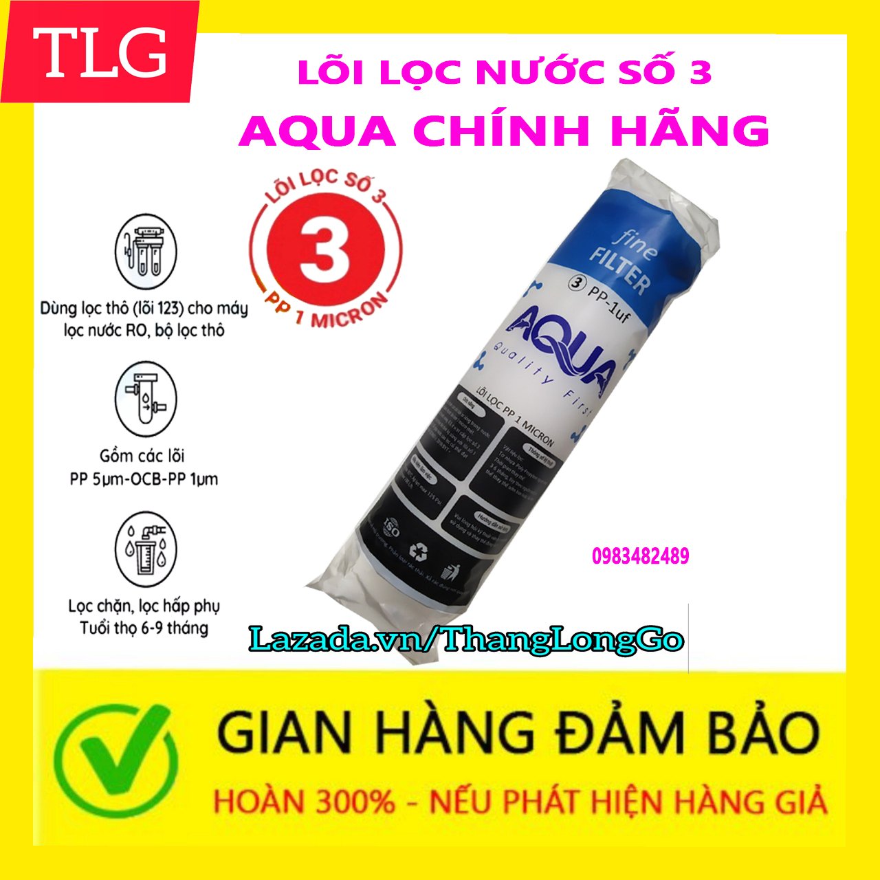 COMBO 5 LÕI LỌC NƯỚC AQUA | DÙNG CHO 9 THÁNG