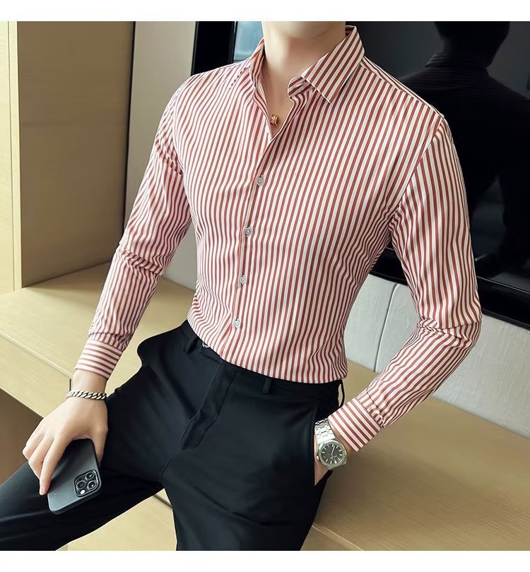 Áo sơ mi dài tay kẻ sọc xuân hè áo sơ mi kẻ sọc đen trắng phong cách hàn quốc cho nam học sinh