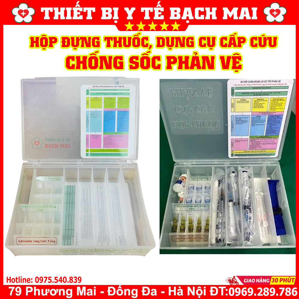Hộp Chống Sốc Phản Vệ Cấp Cứu Theo Quy Định Thông Tư Số 51/2017- TT – BYT - Hộp Đựng Thuốc, Dụng Cụ Cấp Cứu Chống Sốc Phản Vệ