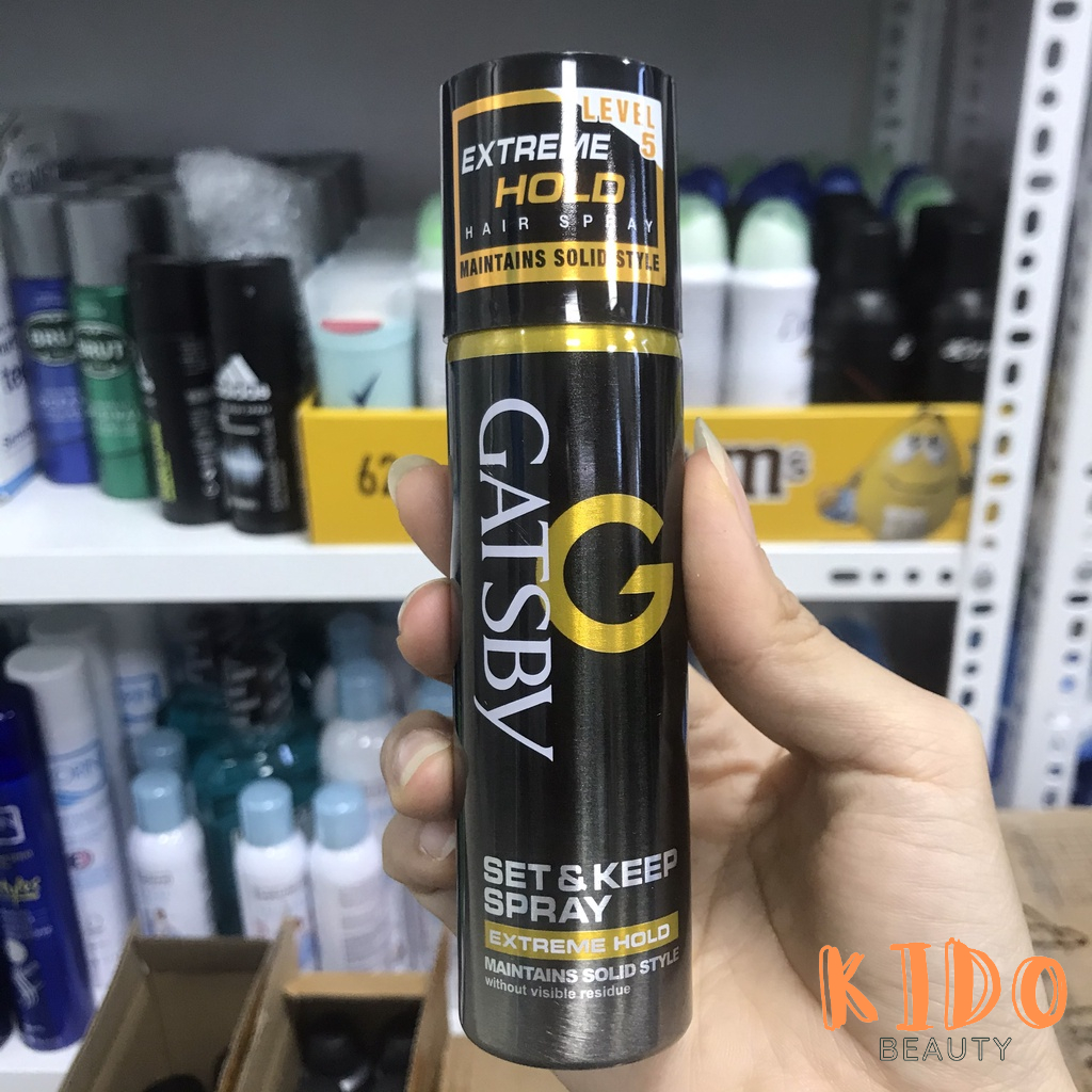 Gôm xịt giữ nếp tóc siêu cứng gatsby ultra hard 250ml keo xịt tạo kiểu gatsby extreme hold 66ml