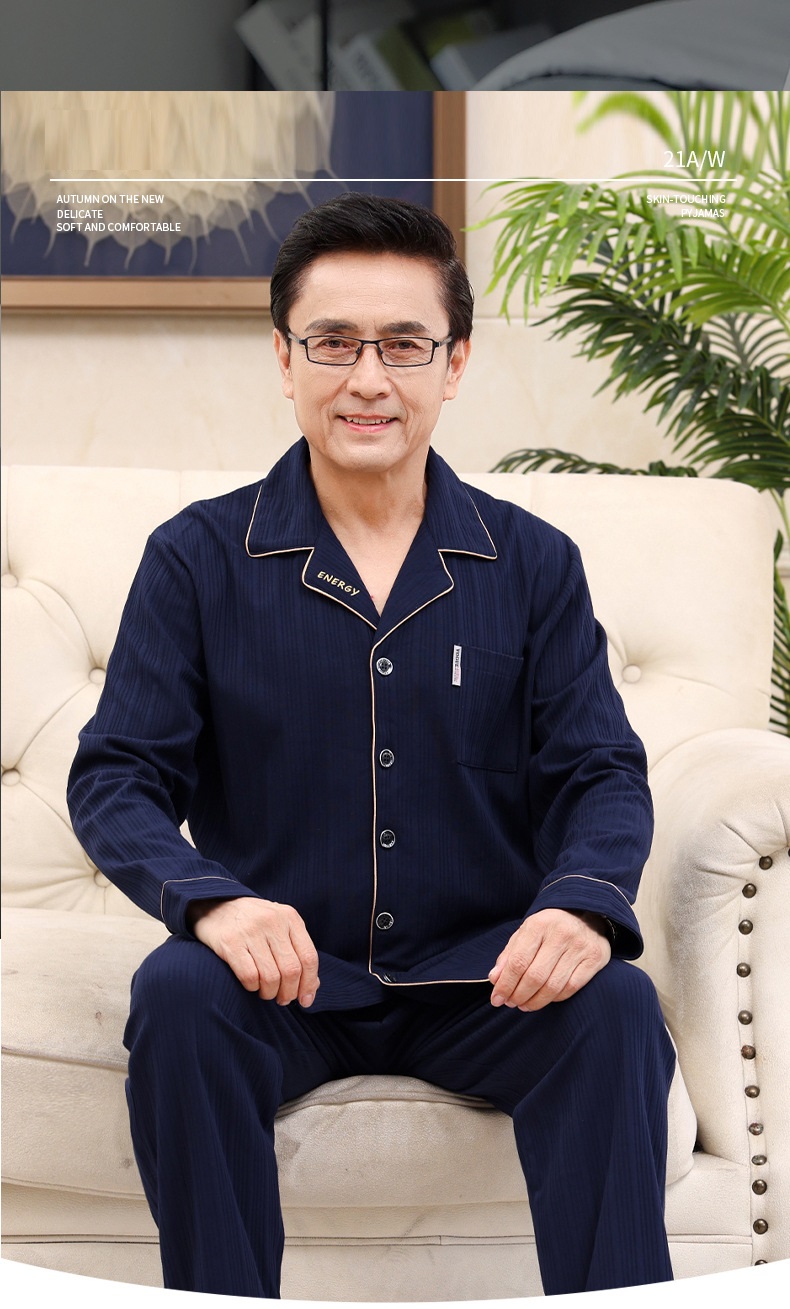 Bộ pyzama vải cho ông già, cotton 100%