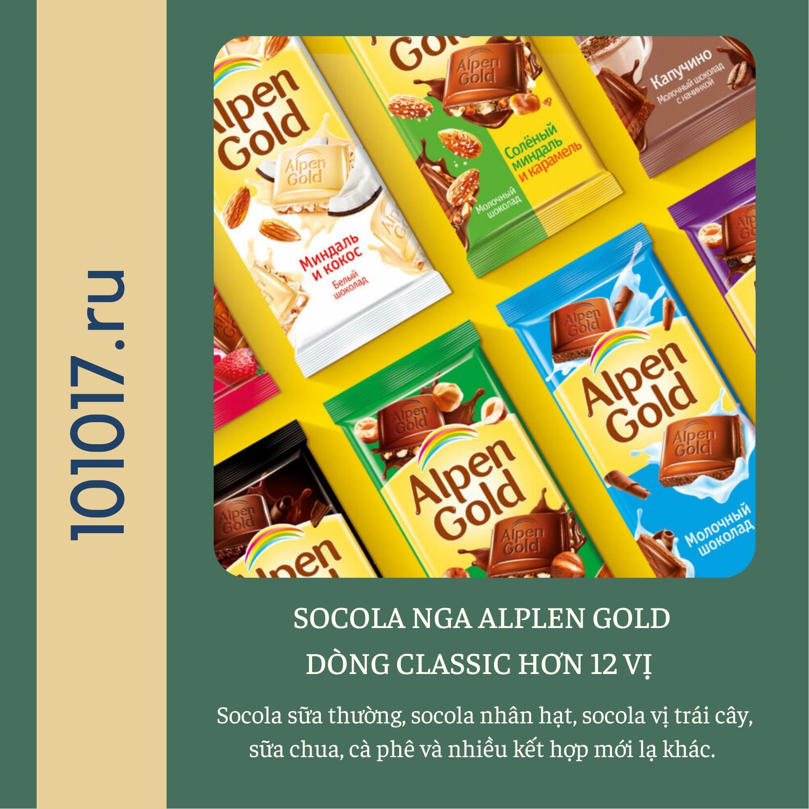 [SOCOLA NỘI ĐỊA SỐ 1 NGA] Socola Nga ALPEN GOLD dòng classic 12 vị