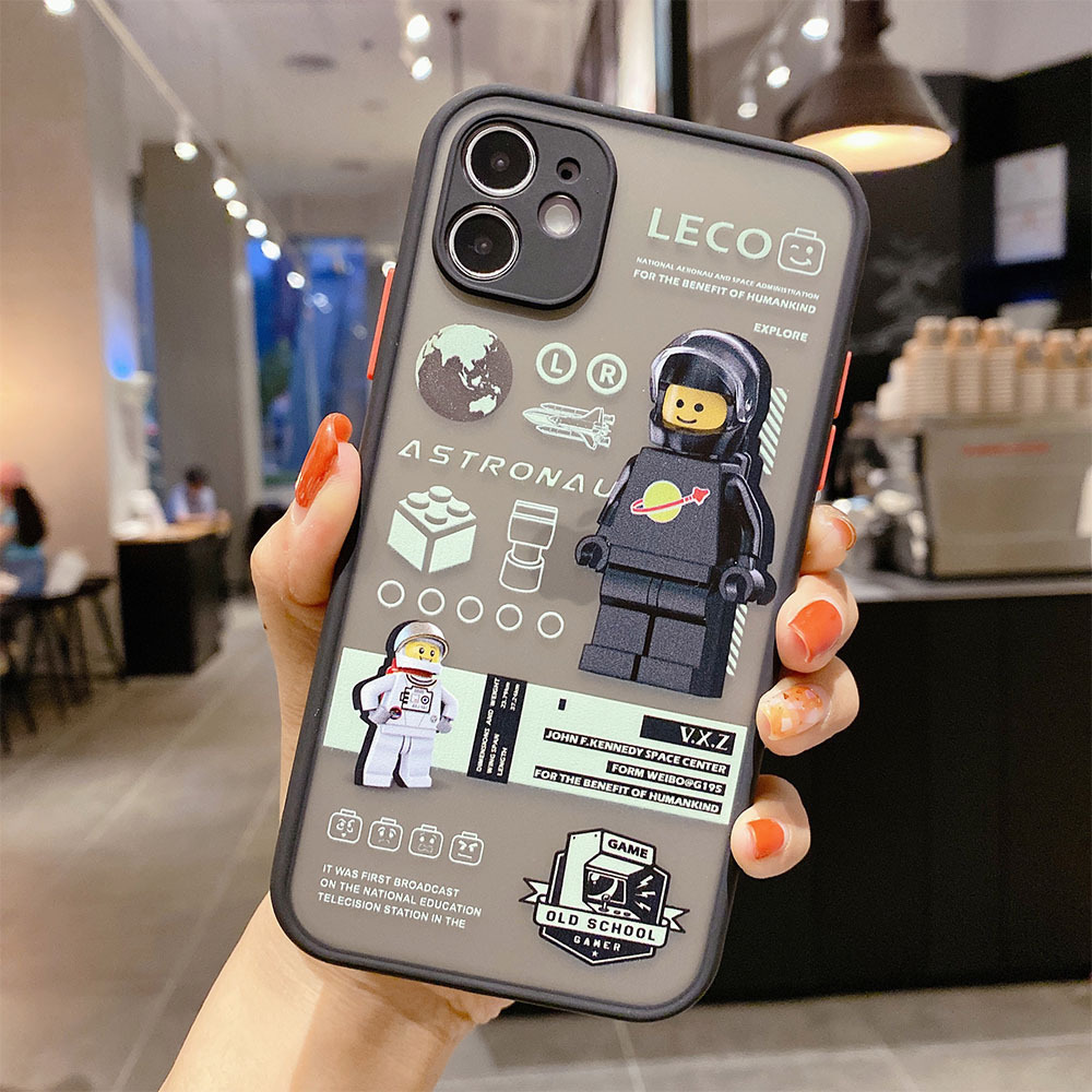 Ốp Lưng Nhám Chống Sock Va Đập Bảo Vệ Camera Toy Lego